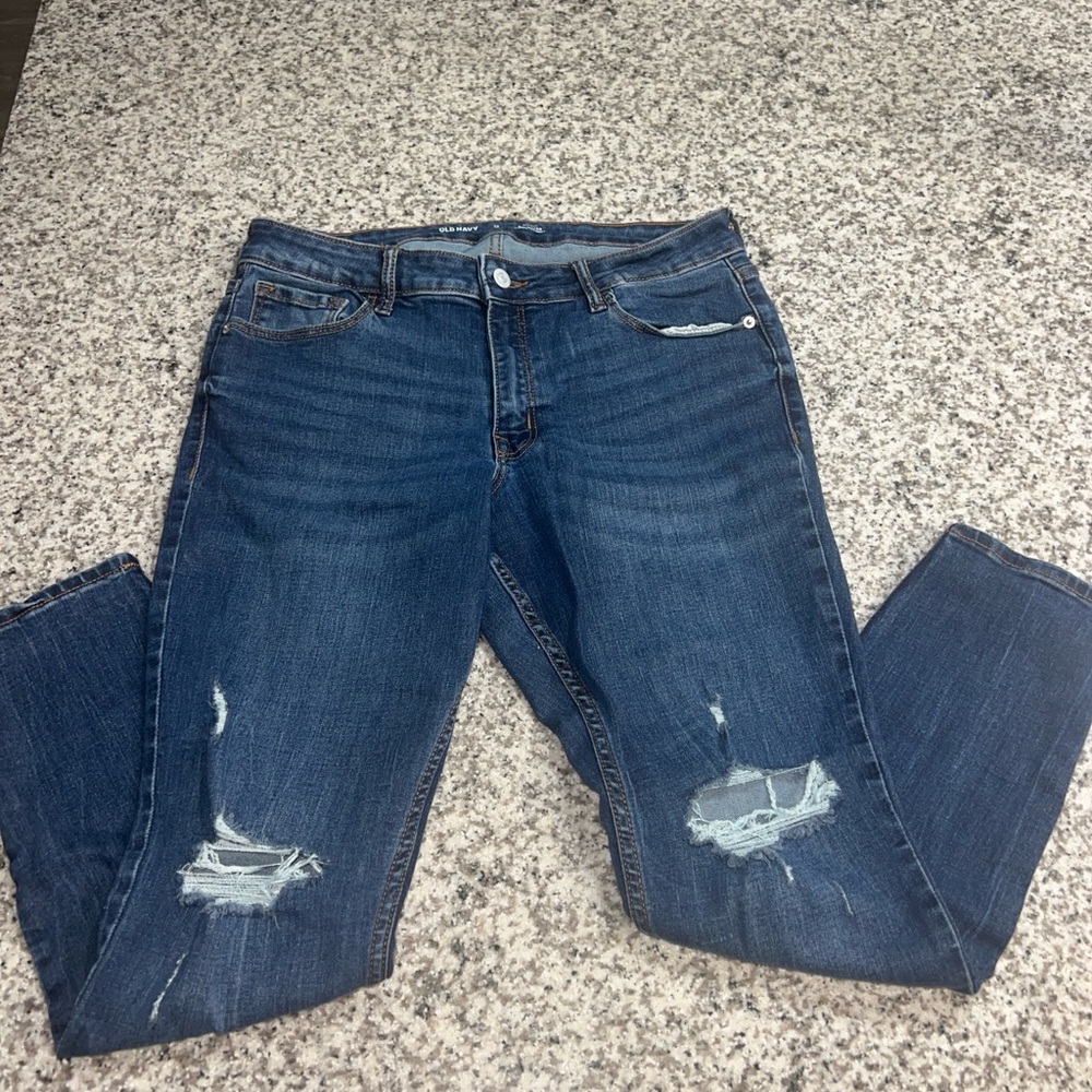 Old Navy Blue Distressed Women Jeans